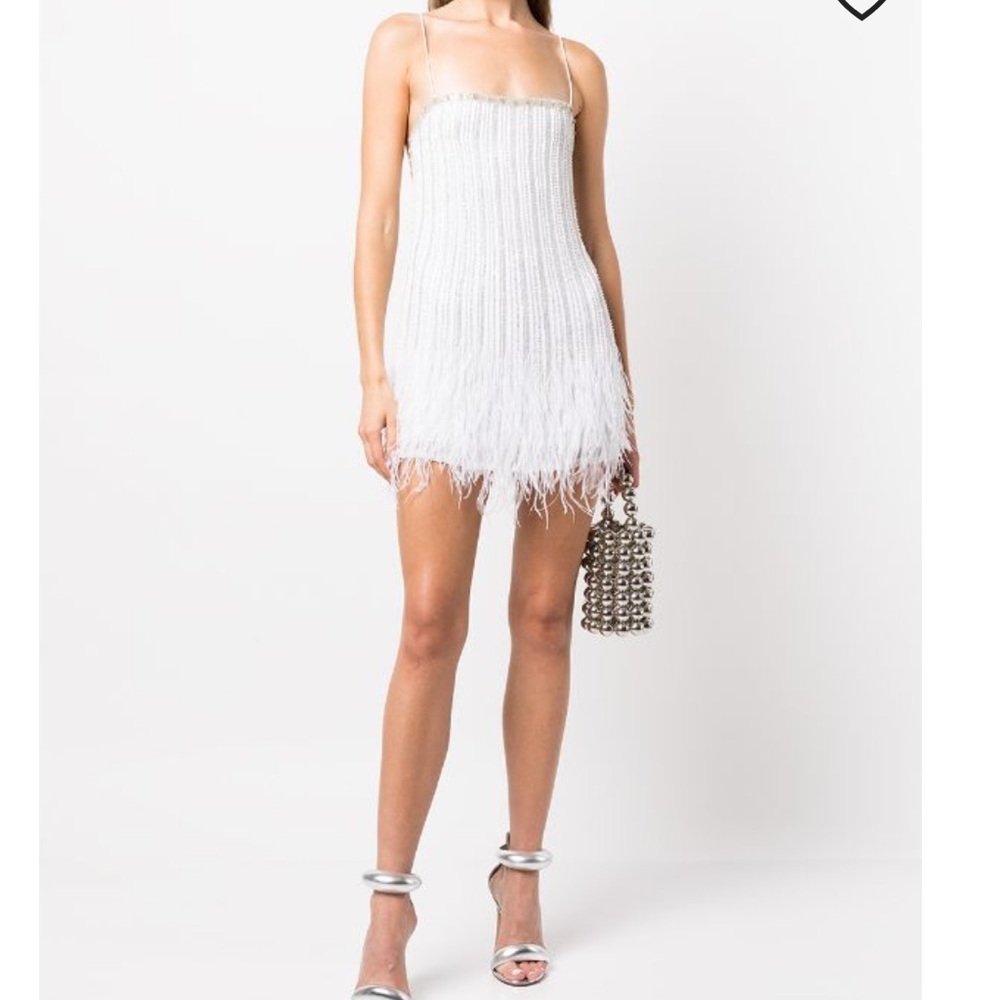 Rubina sequin feather embellished dress
